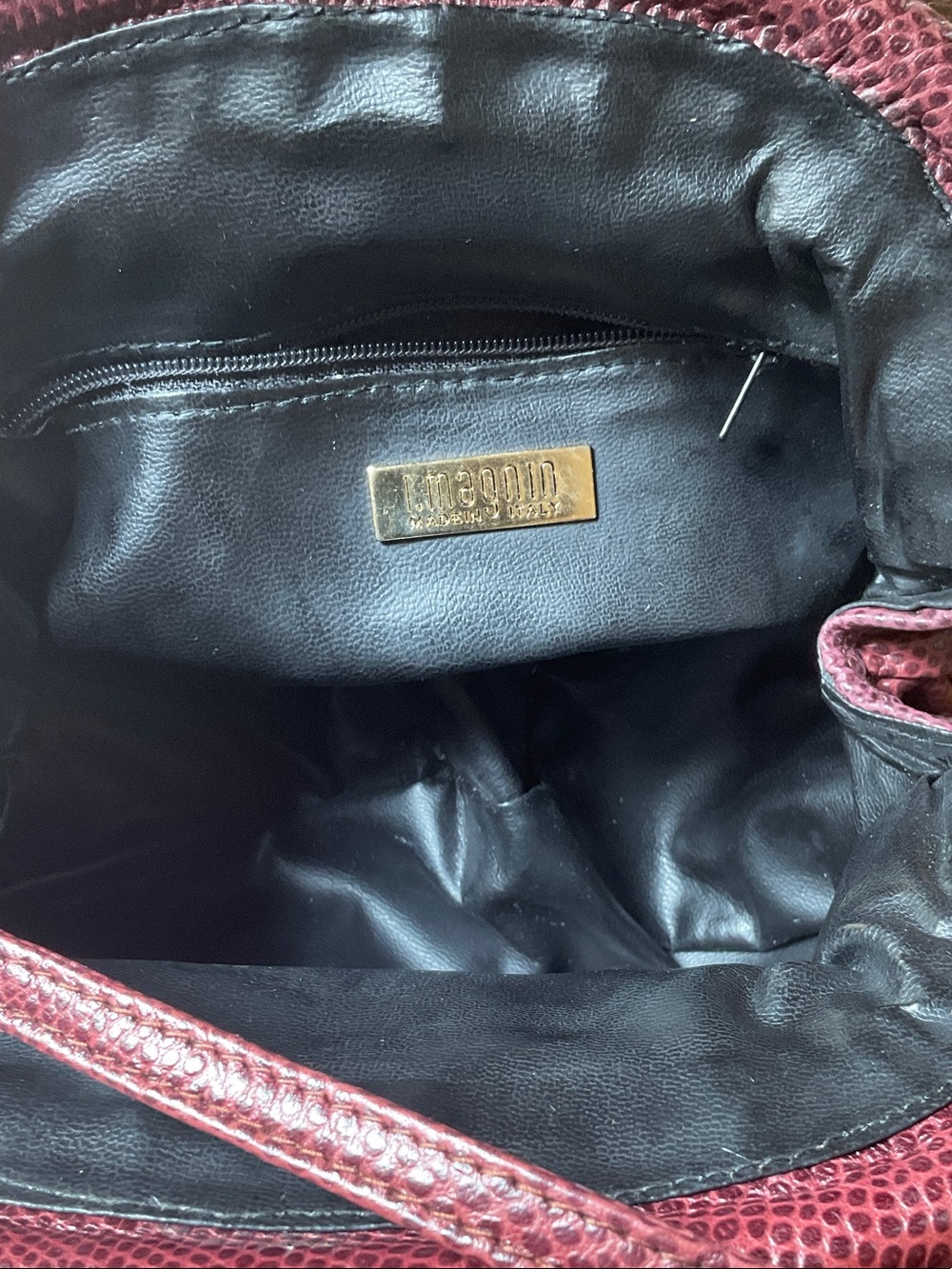 I.Magnin Vintage-Inspired Burgundy Tassel Crossbody Bag - Picture 6 of 10